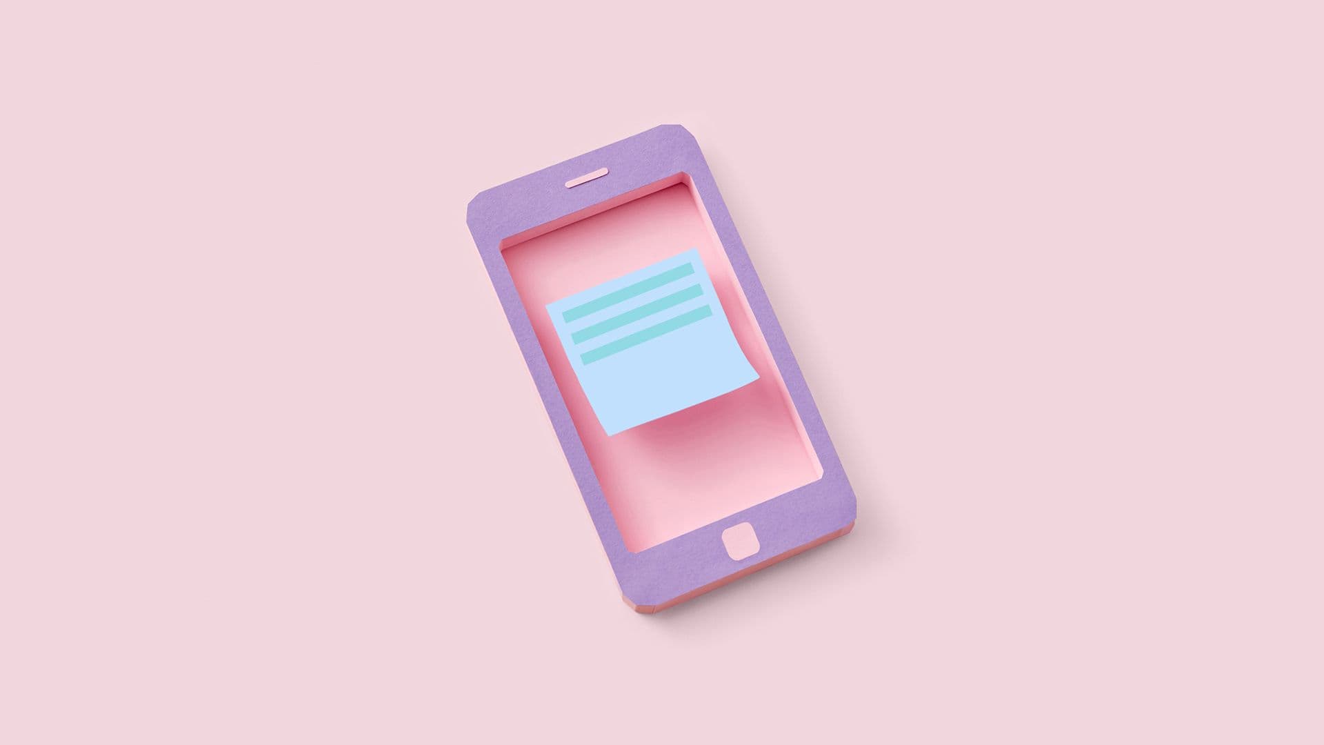 Mobile phone with sticky note