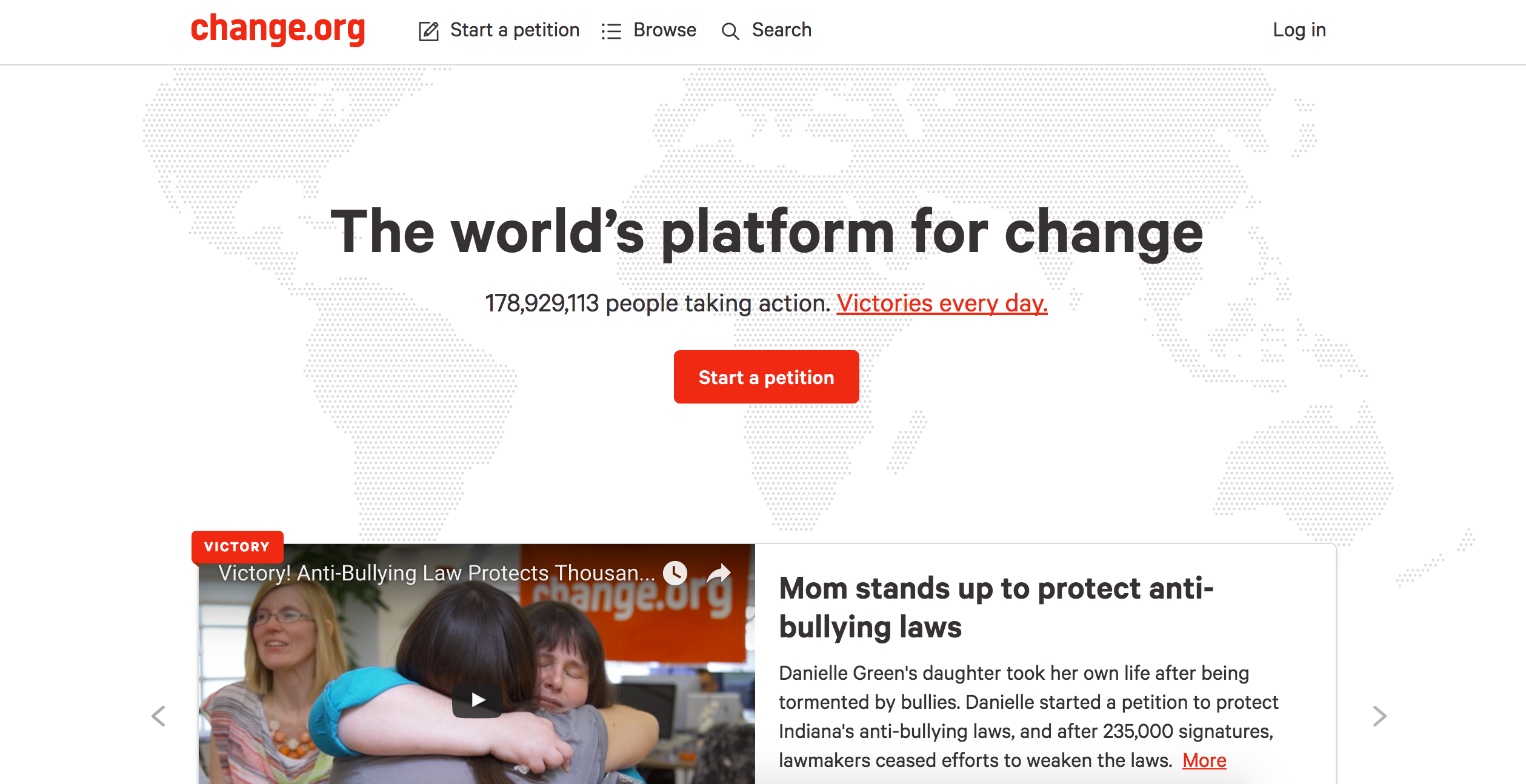 change.org homepage