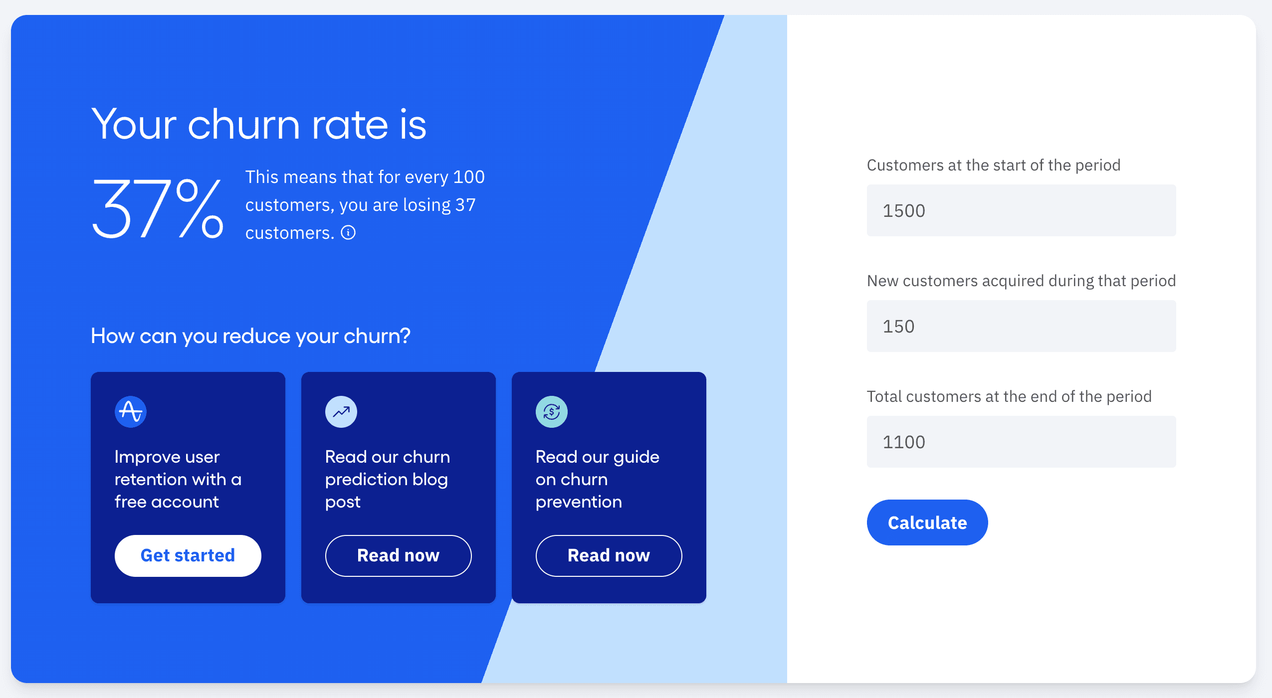 Churn rate calculator