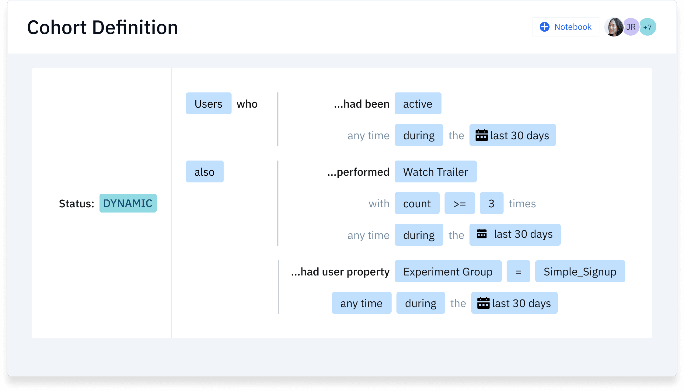 Screenshot of Cohort product