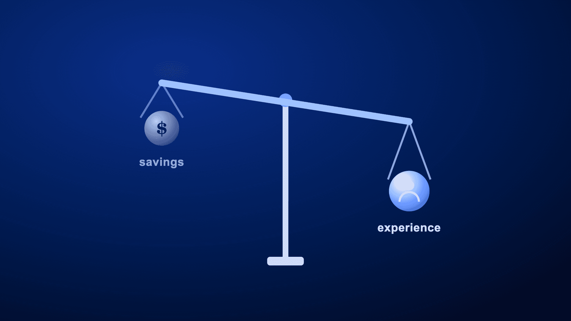 Weighing between experience and savings.
